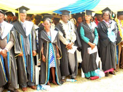A line up of graduates