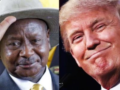 President Museveni (L) and President Donald Trump (R)